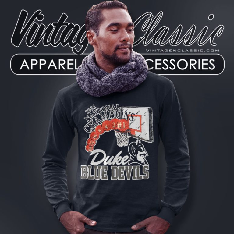 Deadstock 90s Duke Blue Devils 1991 National Championship Long Sleeve Tee Deadstock 90s Duke Blue Devils 1991 National Championship Long Sleeve Tee
