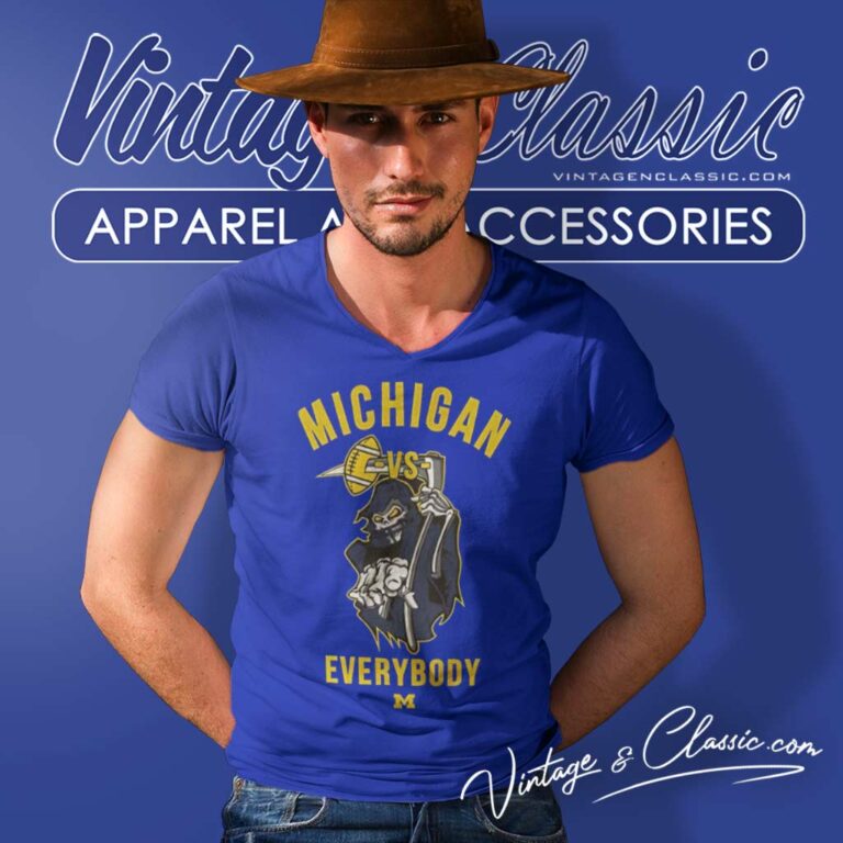 Death Michigan Vs Everybody 2024 V Neck TShirt Death Michigan Vs Everybody 2024 V Neck TShirt