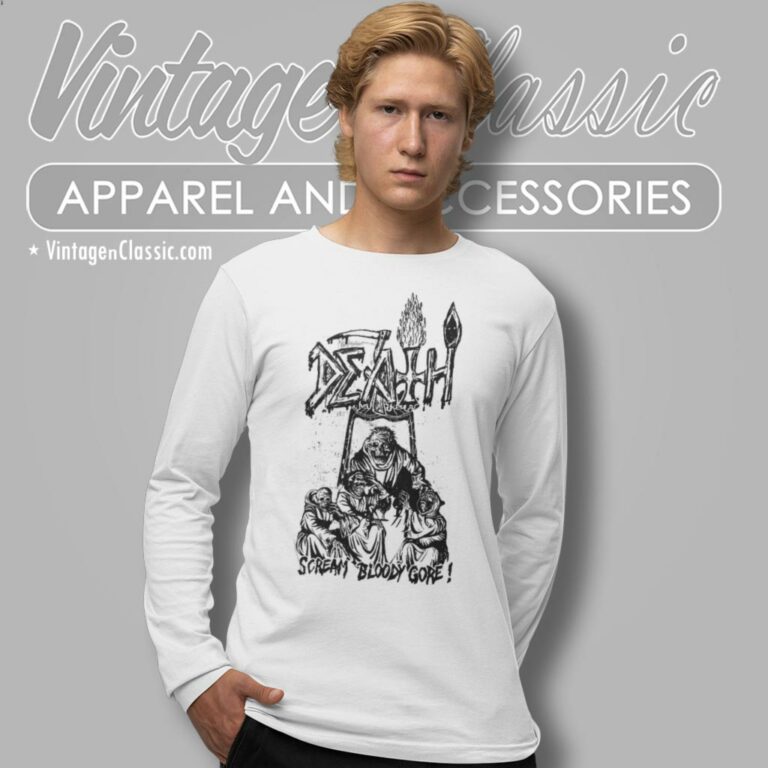 Death Shirt Scream Bloody Gore Art Long Sleeve Tee Death Shirt Scream Bloody Gore Art Long Sleeve Tee