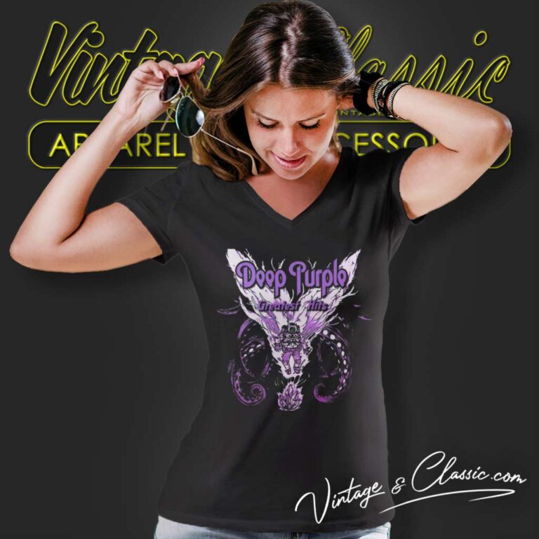 Deep Purple Greatest Hit V Neck TShirt 2 Deep Purple Greatest Hit V Neck TShirt 2