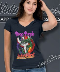Deep Purple Judas Priest Rock Band Collaborations Shirt 6 Deep Purple Judas Priest Rock Band Collaborations V Neck TShirt 2