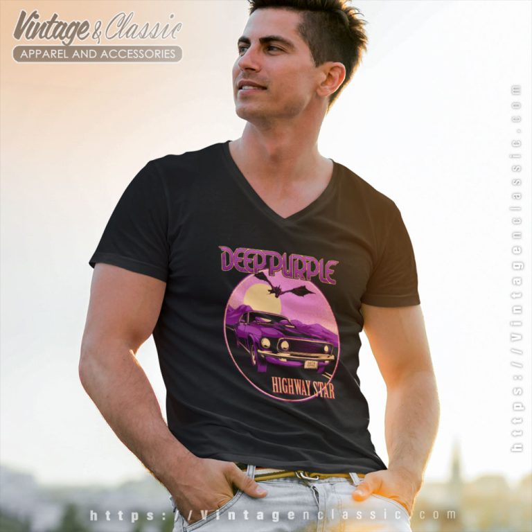 Deep Purple Shirt High Way Star V Neck TShirt Deep Purple Shirt High Way Star V Neck TShirt