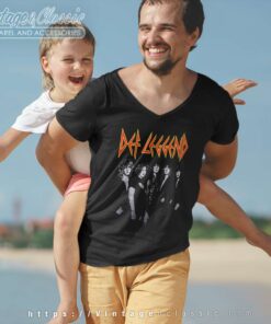 Def Leppard 1981 Concert V Neck TShirt