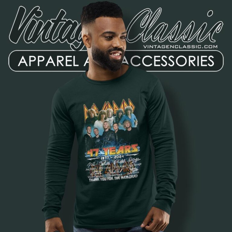 Def Leppard 47 Years 1977 2024 Thank You For The Memories Shirt Long Sleeve Tee Def Leppard 47 Years 1977 2024 Thank You For The Memories Shirt Long Sleeve Tee