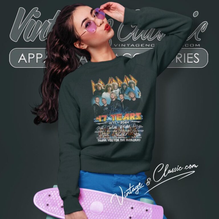 Def Leppard 47 Years 1977 2024 Thank You For The Memories Shirt Sweatshirt Def Leppard 47 Years 1977 2024 Thank You For The Memories Shirt Sweatshirt