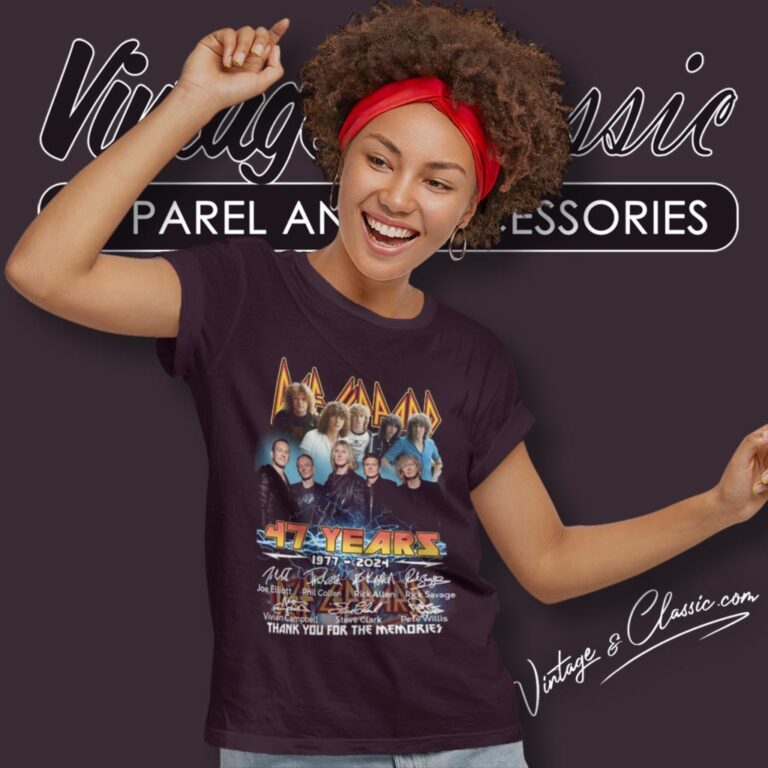 Def Leppard 47 Years 1977 2024 Thank You For The Memories Shirt Women T Shirt Def Leppard 47 Years 1977 2024 Thank You For The Memories Shirt Women T Shirt
