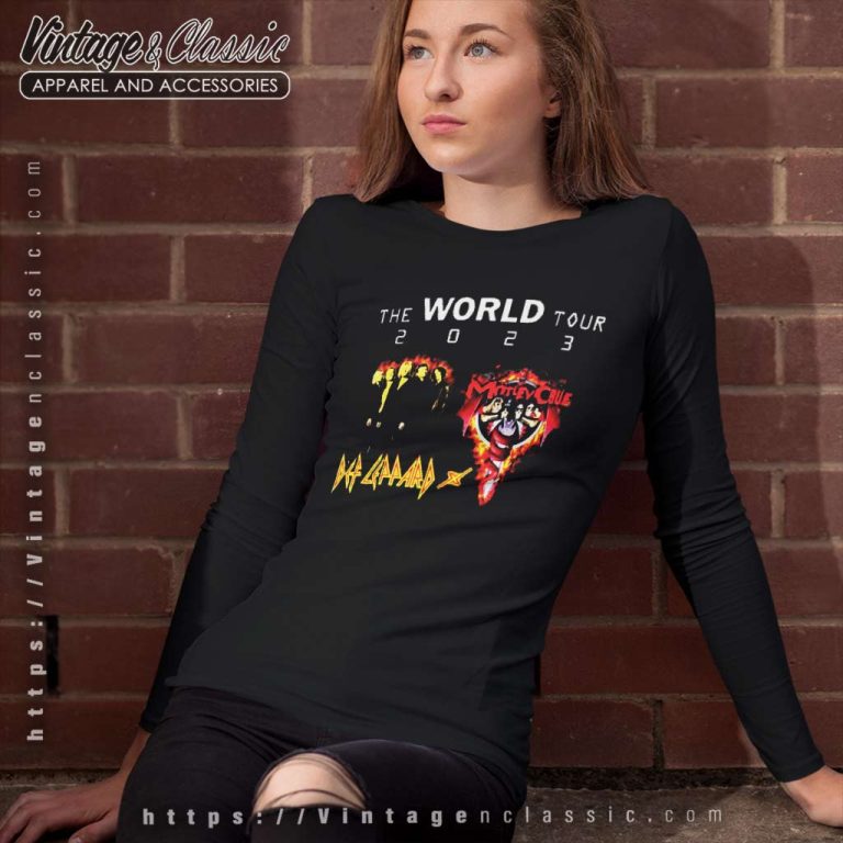 Def Leppard And Motley Crue Shirt The World Tour 2023 Long Sleeve Tee Def Leppard And Motley Crue Shirt The World Tour 2023 Long Sleeve Tee