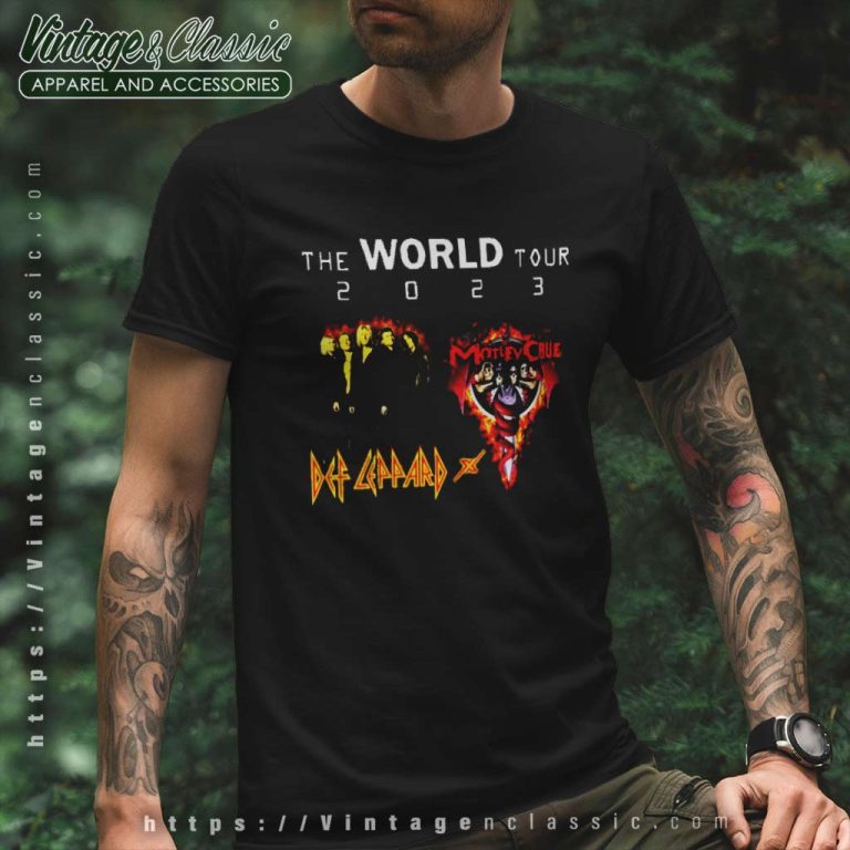 Def Leppard And Motley Crue Shirt The World Tour 2023 T Shirt Def Leppard And Motley Crue Shirt The World Tour 2023 T Shirt