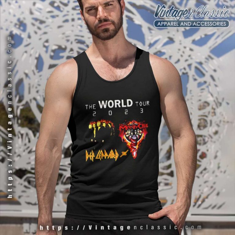 Def Leppard And Motley Crue Shirt The World Tour 2023 Tank Top Racerback Def Leppard And Motley Crue Shirt The World Tour 2023 Tank Top Racerback