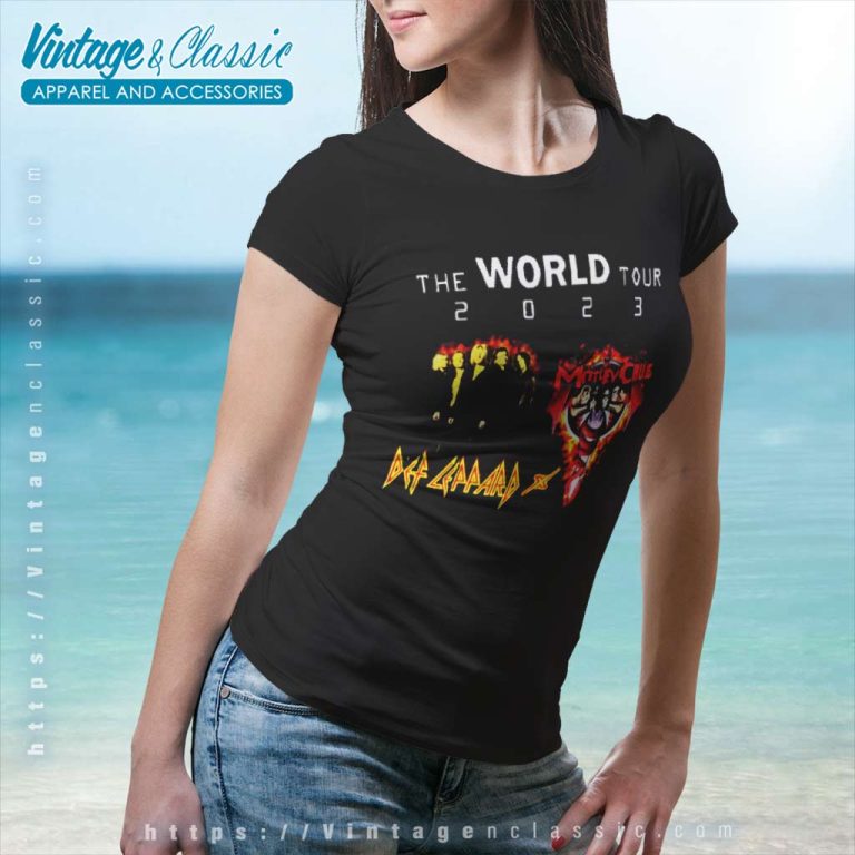 Def Leppard And Motley Crue Shirt The World Tour 2023 Women TShirt Def Leppard And Motley Crue Shirt The World Tour 2023 Women TShirt