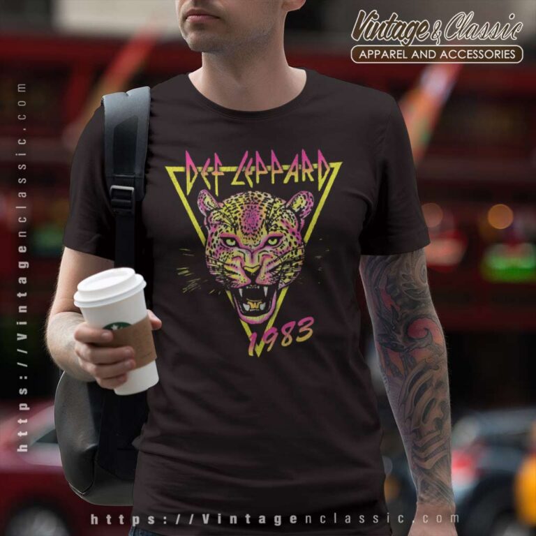 Def Leppard Neon Cat Rolled T Shirt Def Leppard Neon Cat Rolled T Shirt