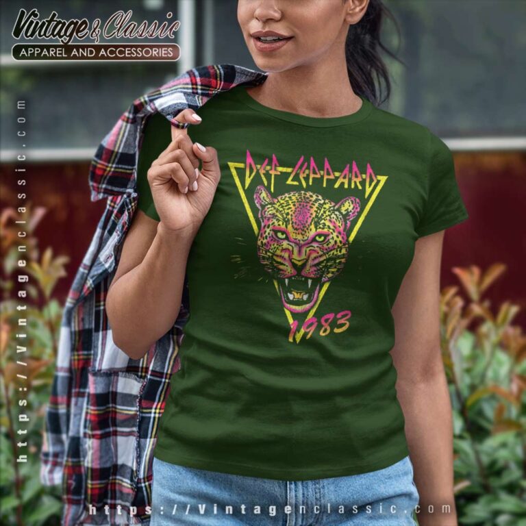 Def Leppard Neon Cat Rolled Women TShirt Def Leppard Neon Cat Rolled Women TShirt