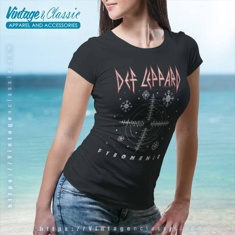 Def Leppard Pyromania Album Women TShirt Def Leppard Pyromania Album Women TShirt