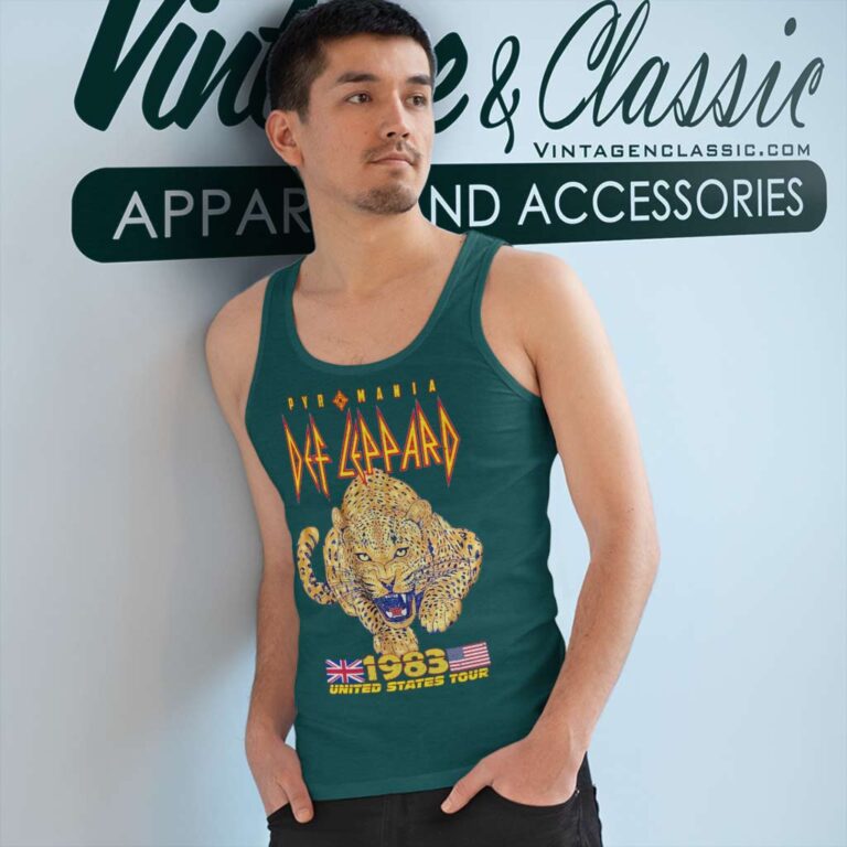 Def Leppard Shirt 1983 United State Tank Top Racerback Def Leppard Shirt 1983 United State Tank Top Racerback
