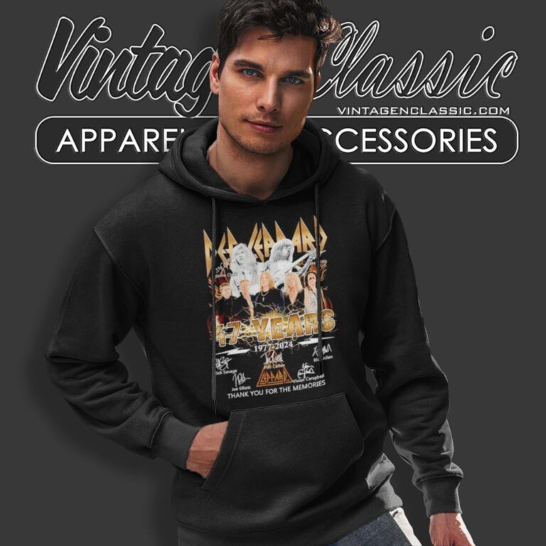 Def Leppard Shirt 47 Years 1977 2024 Thank You For The Memories Signatures Hoodie Def Leppard Shirt 47 Years 1977 2024 Thank You For The Memories Signatures Hoodie