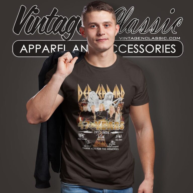 Def Leppard Shirt 47 Years 1977 2024 Thank You For The Memories Signatures T Shirt Def Leppard Shirt 47 Years 1977 2024 Thank You For The Memories Signatures T Shirt