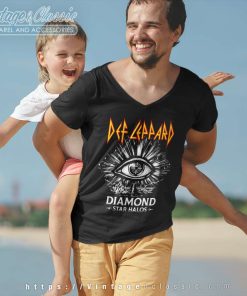 Def Leppard Shirt Diamond Star Halos 5 Def Leppard Shirt Diamond Star Halos V Neck TShirt