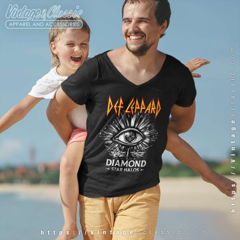 Def Leppard Shirt Diamond Star Halos V Neck TShirt Def Leppard Shirt Diamond Star Halos V Neck TShirt