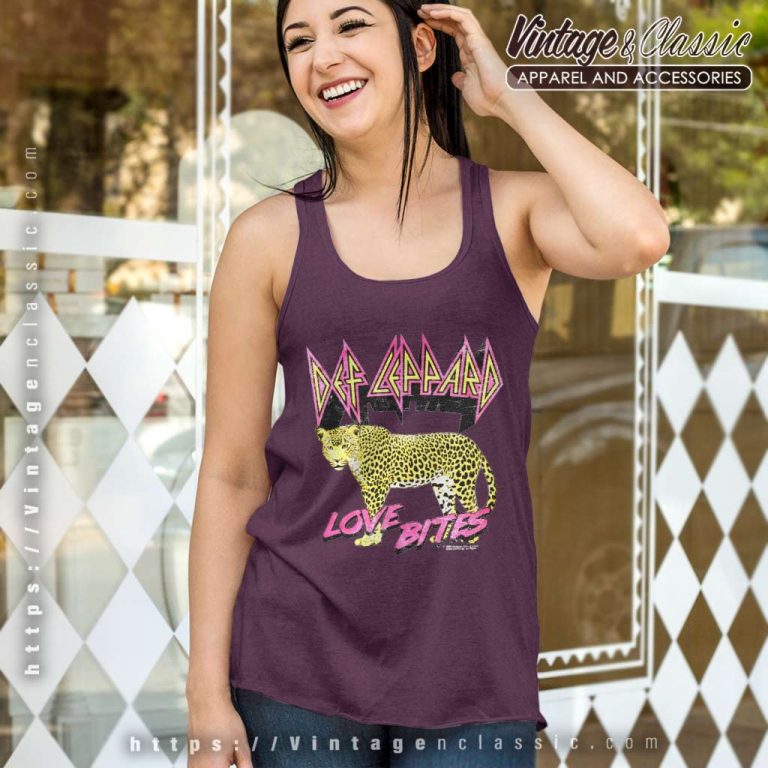 Def Leppard Shirt Love Bites Leopard Tank Top Racerback Def Leppard Shirt Love Bites Leopard Tank Top Racerback