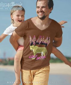 Def Leppard Shirt Love Bites Leopard V Neck TShirt