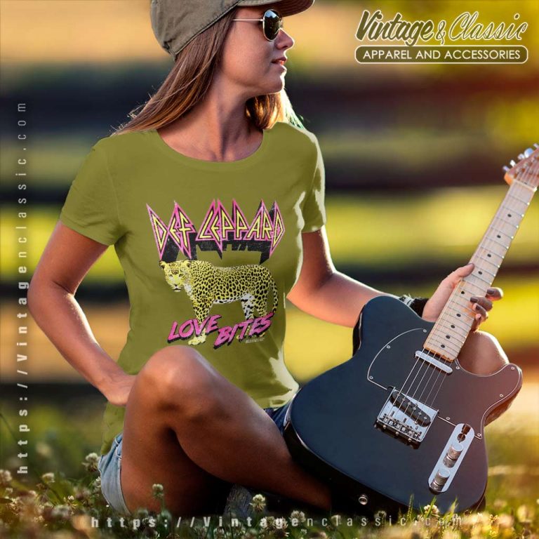 Def Leppard Shirt Love Bites Leopard Women TShirt Def Leppard Shirt Love Bites Leopard Women TShirt