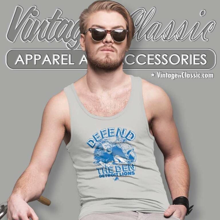 Defend The Den Detroit Lions Tank Top Racerback Defend The Den Detroit Lions Tank Top Racerback