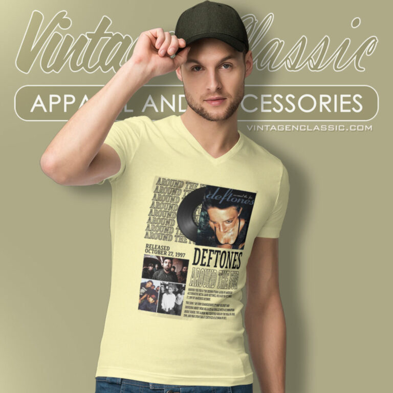 Deftones Around The Fur V Neck TShirt Deftones Around The Fur V Neck TShirt