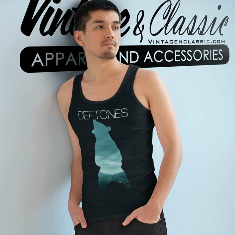 Deftones Bear Logo Tank Top Racerback Deftones Bear Logo Tank Top Racerback