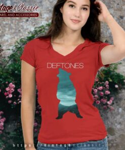 Deftones Bear Logo V Neck TShirt