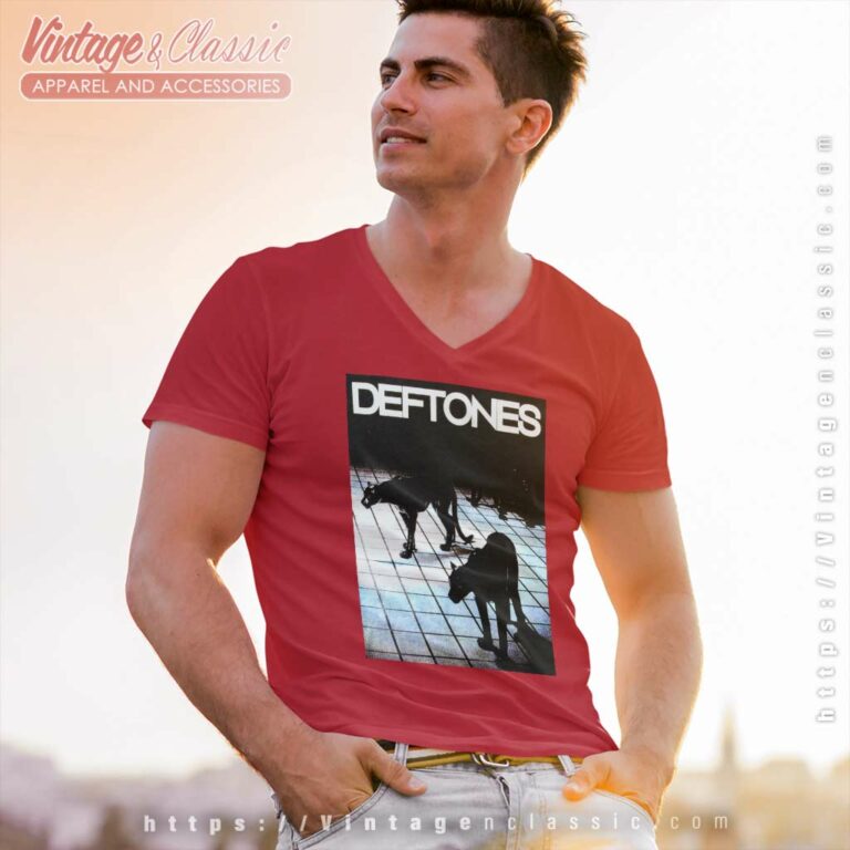 Deftones Black Panther V Neck TShirt Deftones Black Panther V Neck TShirt