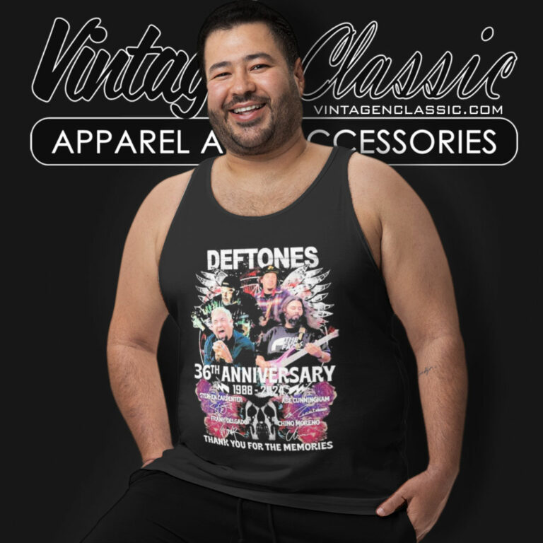 Deftones Shirt 36th Anniversary 1988 2024 Thank You For The Memories Signatures Tank Top Racerback Deftones Shirt 36th Anniversary 1988 2024 Thank You For The Memories Signatures Tank Top Racerback