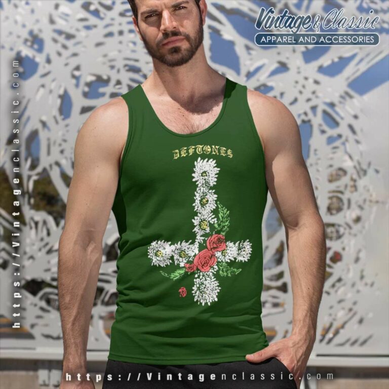 Deftones Shirt Floral Upside Down Cross Tank Top Racerback Deftones Shirt Floral Upside Down Cross Tank Top Racerback
