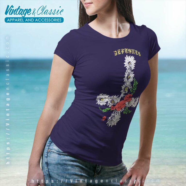 Deftones Shirt Floral Upside Down Cross Women TShirt Deftones Shirt Floral Upside Down Cross Women TShirt