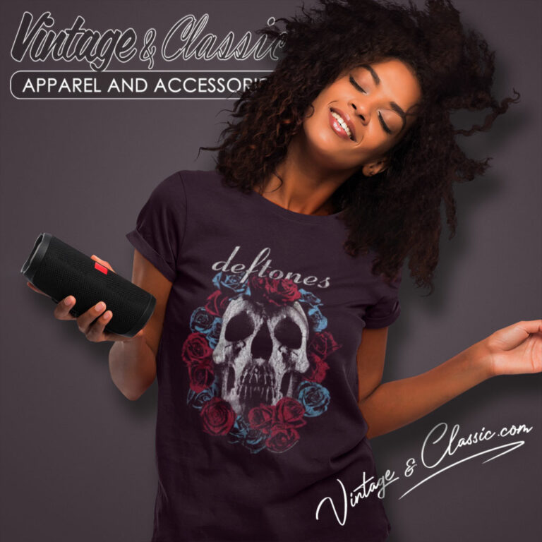 Deftones Shirt Skull Roses Self Titled Album Women T Shirt Deftones Shirt Skull Roses Self Titled Album Women T Shirt