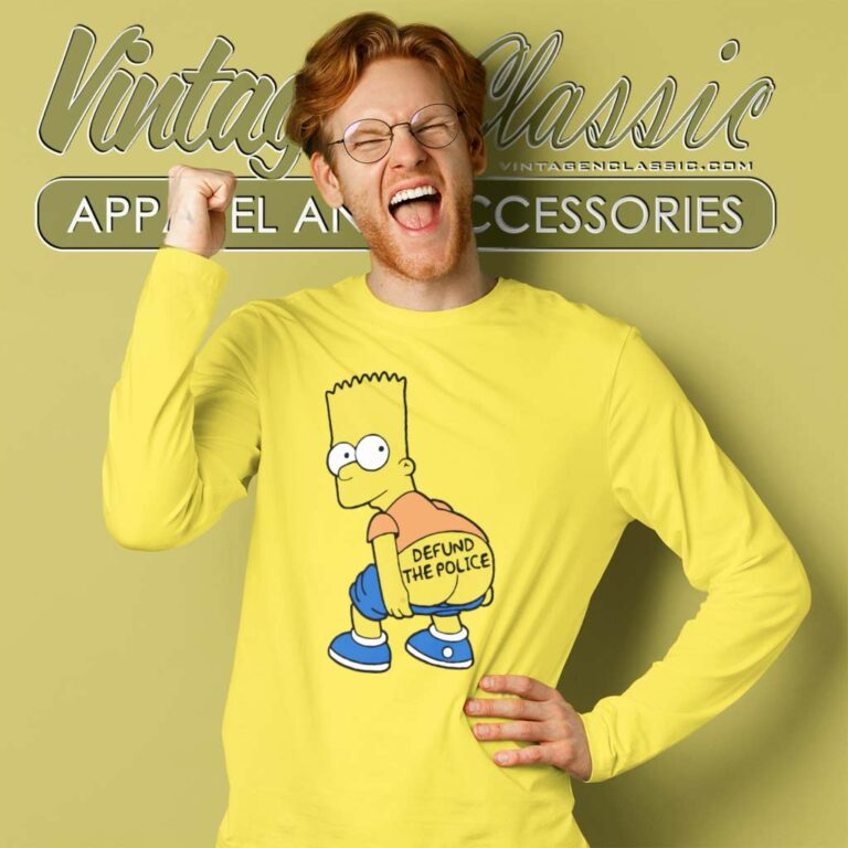 Defund The Police Bart Simpson Long Sleeve Tee Defund The Police Bart Simpson Long Sleeve Tee