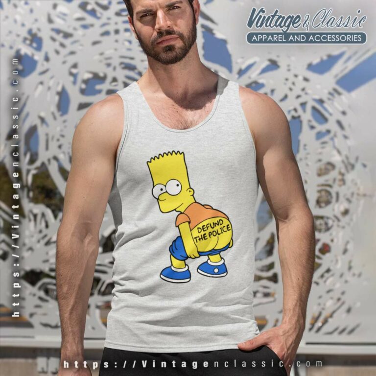 Defund The Police Bart Simpson Tank Top Racerback Defund The Police Bart Simpson Tank Top Racerback