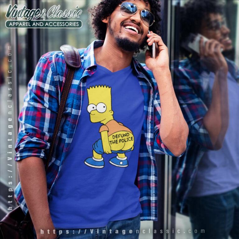 Defund The Police Bart Simpson V Neck TShirt Defund The Police Bart Simpson V Neck TShirt