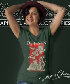 Delain Burning City V Neck TShirt