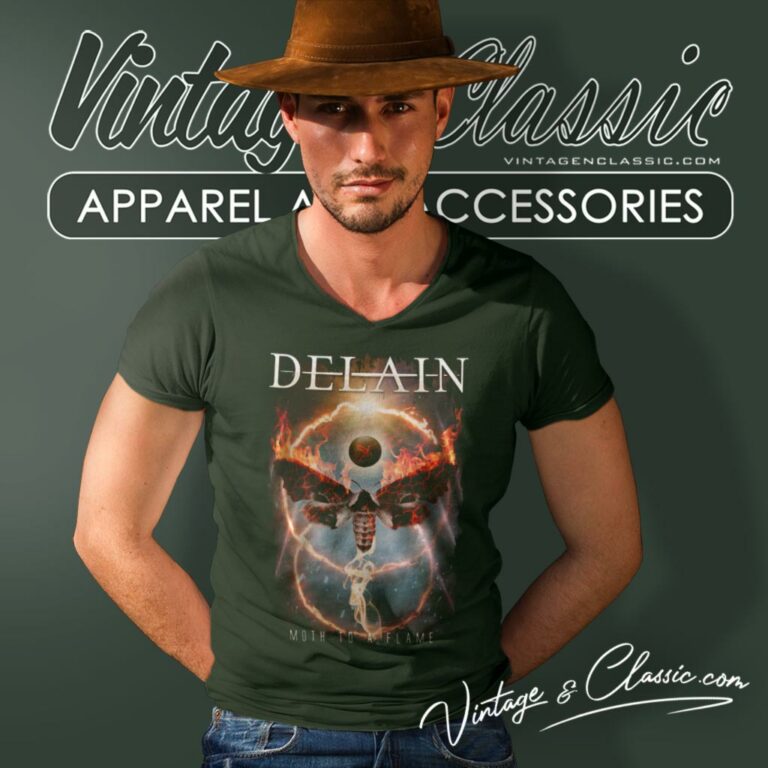 Delain Moth To A Flame V Neck TShirt Delain Moth To A Flame V Neck TShirt