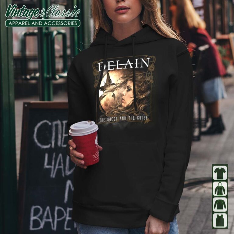 Delain The Quest And The Curse Single Cover Art Hoodie Delain The Quest And The Curse Single Cover Art Hoodie