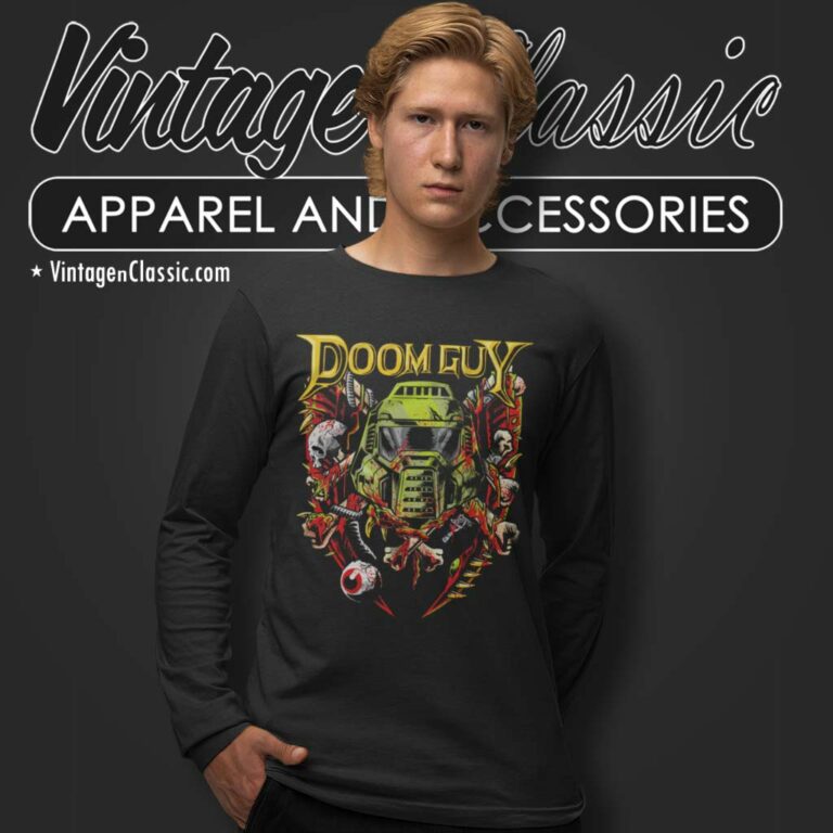 Demon Wars Doomguy Game Long Sleeve Tee Demon Wars Doomguy Game Long Sleeve Tee