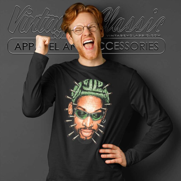 Dennis Rodman Bigface Weedman Graphic Long Sleeve Tee Dennis Rodman Bigface Weedman Graphic Long Sleeve Tee