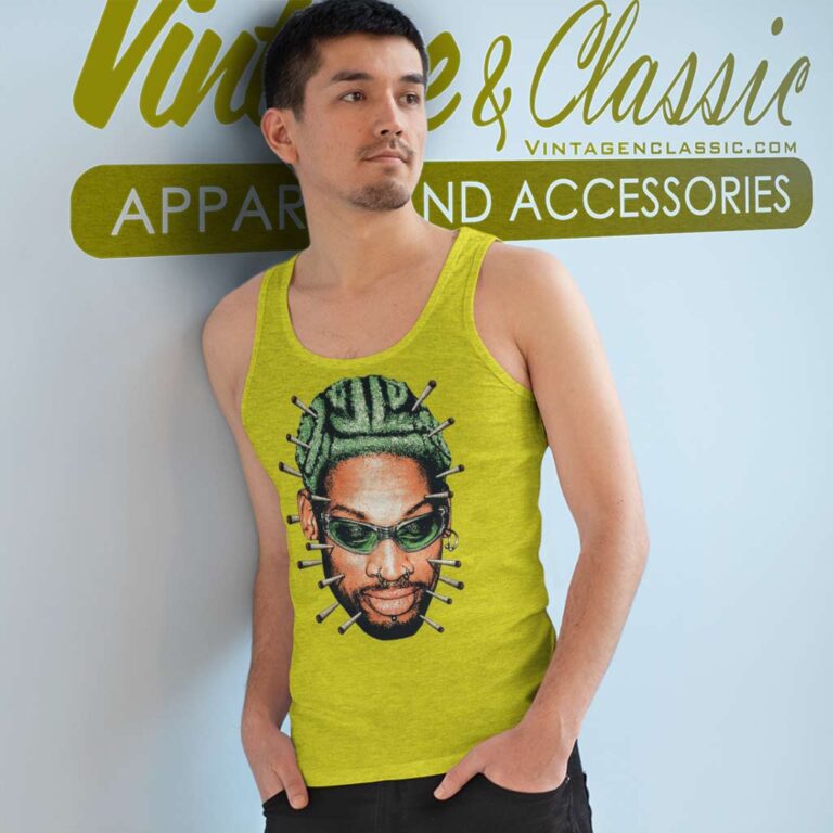 Dennis Rodman Bigface Weedman Graphic Tank Top Racerback Dennis Rodman Bigface Weedman Graphic Tank Top Racerback