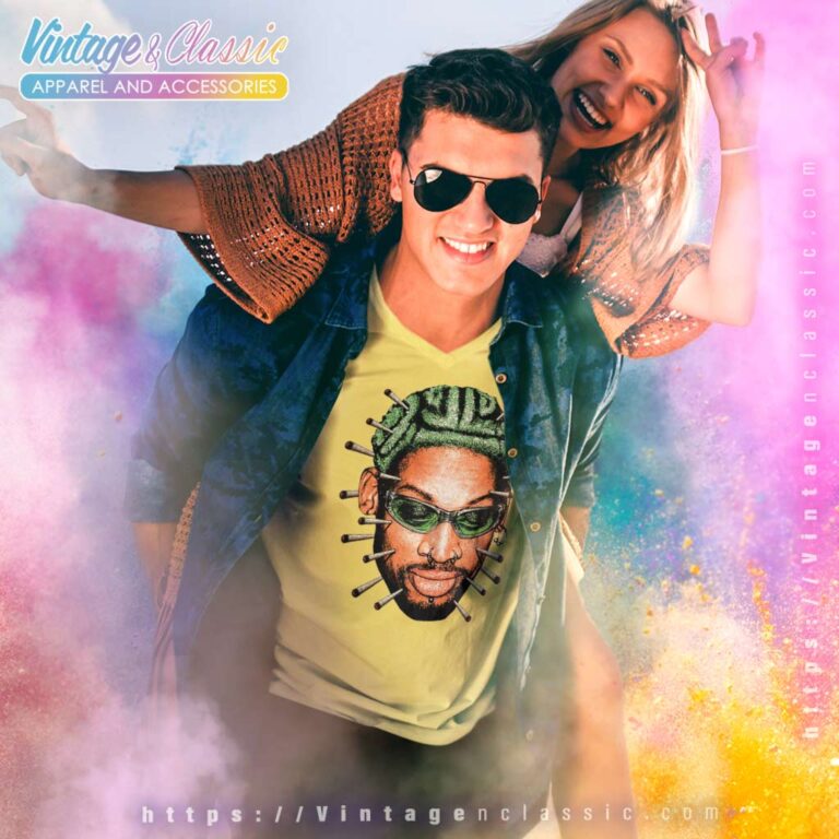 Dennis Rodman Bigface Weedman Graphic V Neck TShirt Dennis Rodman Bigface Weedman Graphic V Neck TShirt