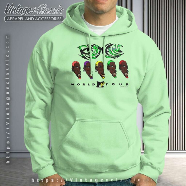 Dennis Rodman Chicago Bulls 1996 Mtv World Tour Hoodie Dennis Rodman Chicago Bulls 1996 Mtv World Tour Hoodie