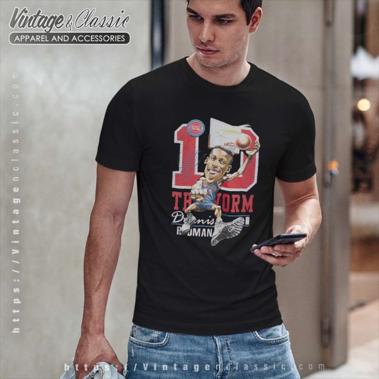 Dennis Rodman Detroit Pistons Mitchell Ness Hardwood Classics Caricature T Shirt Dennis Rodman Detroit Pistons Mitchell Ness Hardwood Classics Caricature T Shirt