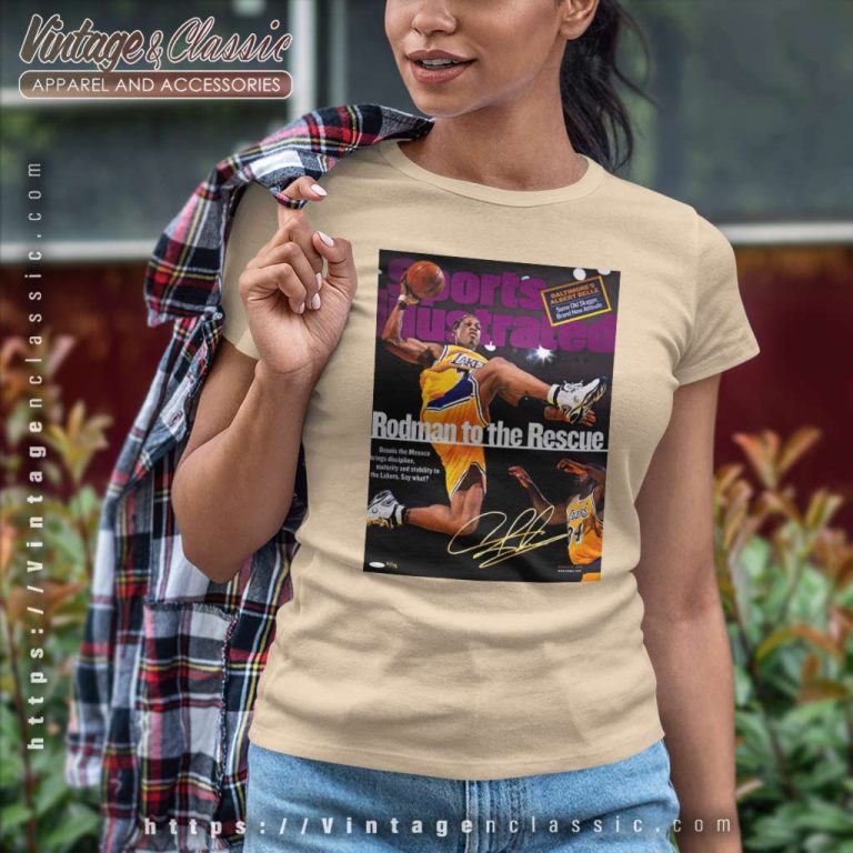 Dennis Rodman Illustrated Cover Los Angeles Lakers Poster Women TShirt Dennis Rodman Illustrated Cover Los Angeles Lakers Poster Women TShirt