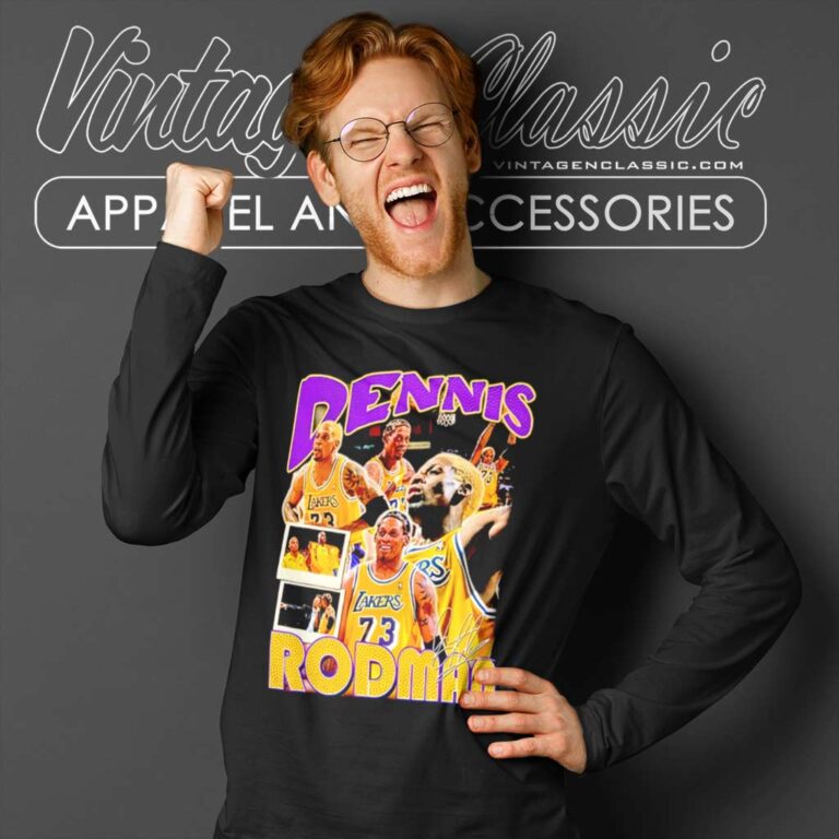 Dennis Rodman Lakers Signature Long Sleeve Tee Dennis Rodman Lakers Signature Long Sleeve Tee