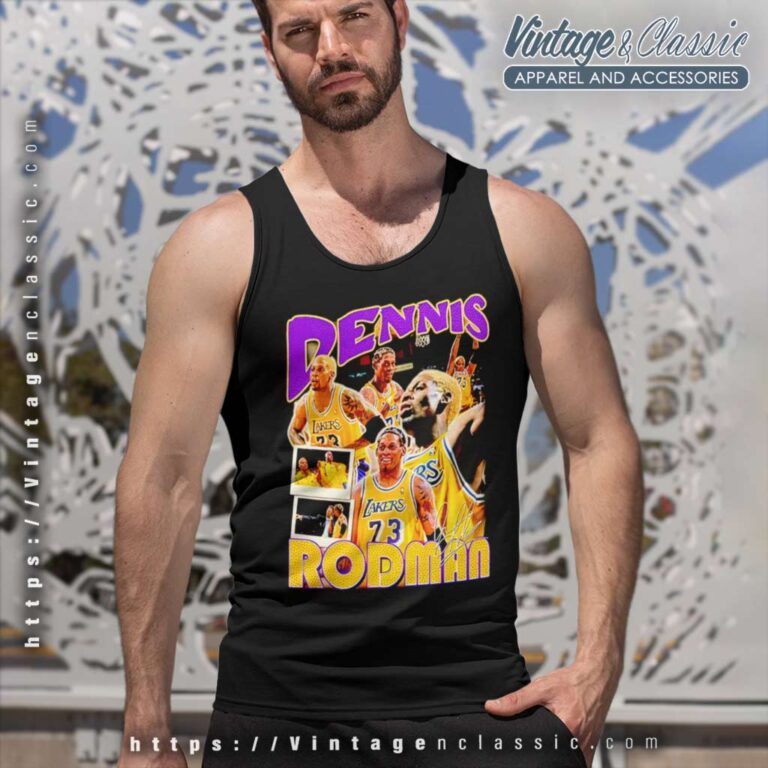 Dennis Rodman Lakers Signature Tank Top Racerback Dennis Rodman Lakers Signature Tank Top Racerback