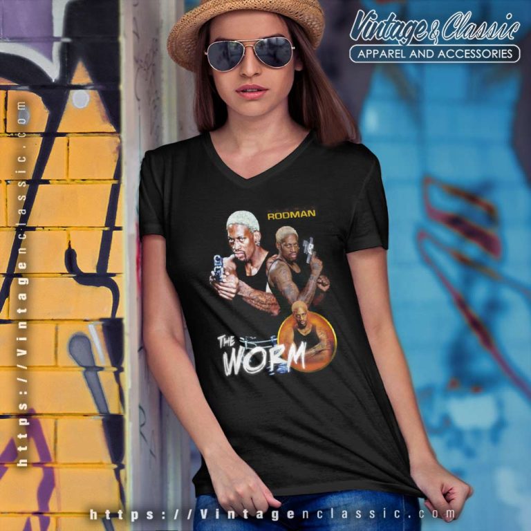 Dennis Rodman The Worm Fan Art V Neck TShirt Dennis Rodman The Worm Fan Art V Neck TShirt